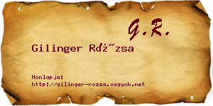 Gilinger Rózsa névjegykártya